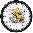 Teddy Bear - from Hush Little Baby by Artist: Sylvia Long Wall Clock by WatchBuddy Timepieces (Black Frame)