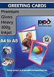 Greeting Card Premium Gloss 300g Heavyweight A4 fold to A5(50 pack)+50 ENVELOPS