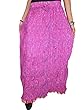 Designer Women's Wear Crinkle Printed Pink Long Skirt Lace Work