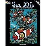 Sea Life Stained Glass Coloring Book (Dover Nature Stained Glass Coloring Book) ~ Llyn Hunter