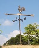 Solid Brass Rooster Weather Vane for Roof