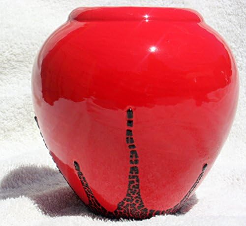 Bright red cookie or candy jar made by Native American