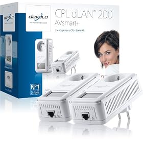 Devolo - Smart + Starter Kit - Adaptateur R�seau CPL - dLan 200 AV