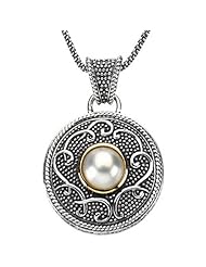 Sterling Silver and 14K Yellow Gold Cultured Pearl Necklace -- LIFETIME WARRANTY