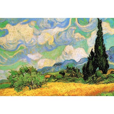 Vincent Van Gogh Wheat Field with Cypresses near Eygalieres Art Print Poster - 13x19