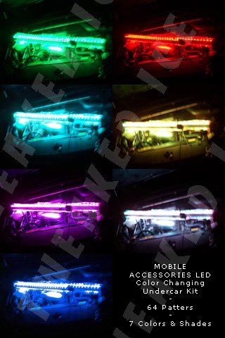 Multi Color Changing Led 4 Piece Underglow Underbody Lights Kit w/Wireless Remotes - FREE SHIPPING