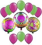 Barney & Friends Birthday Mylar and Latex Balloons Bouquet (13 Pcs)