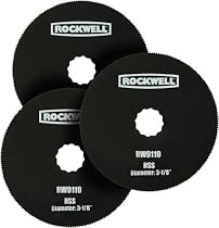 Rockwell RW9119.3 Sonicrafter 3-1/8-Inch HSS Circle Blade, 3-Piece