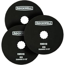 Rockwell RW9119.3 Sonicrafter 3-1/8-Inch HSS Circle Blade, 3-Piece