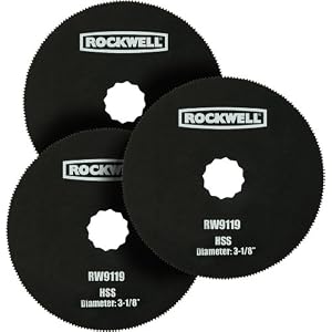 Rockwell RW9119.3 Sonicrafter 3-1/8-Inch HSS Circle Blade, 3-Piece
