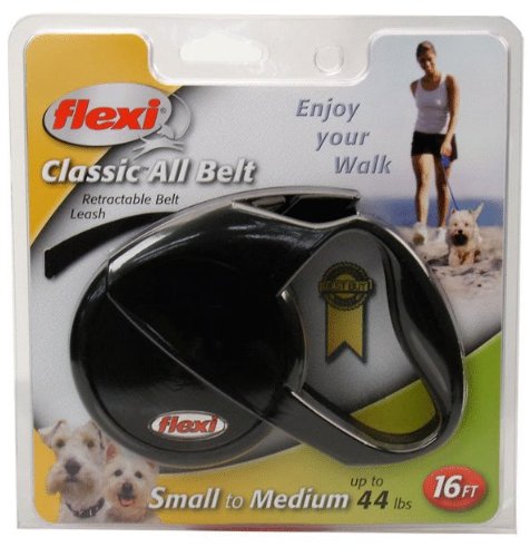 Flexi Classic All-Belt Retractable BELT Leash for Dogs up to 44 lbs. (16 ft.), Color: RED
