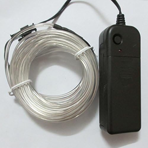 Nickqin 3.2mm Neon El Wire Electroluminescent Lights Led Strip 16.4ft (white)