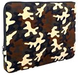 Faux-fur Textured, Camo Green / Brown Carrying Case for Apple MacBook 13" Notebook Laptop Computer