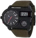 Diesel Watches Men’s SBA Ana-Digi Black Dial Watch (Black/Blue)