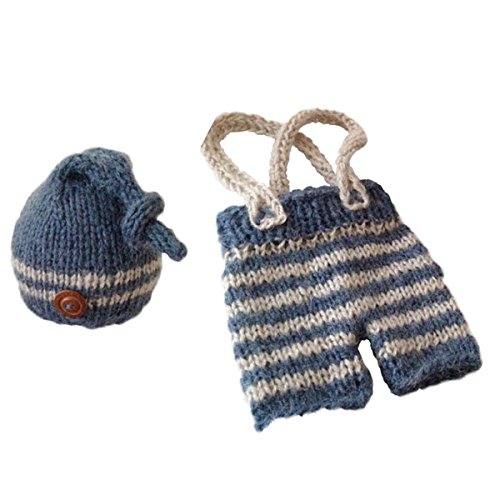 Jastore® Baby Boy Photography Prop Costume Cute Stripe Newborn Cap Pants