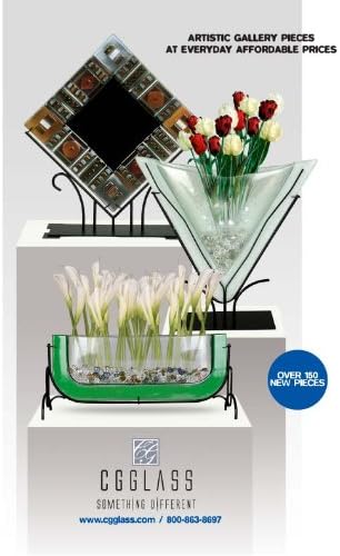 Cressida Glassware 20570 24-Inch by 10-Inch Tall Abstract Fused Glass Vase, Rectangle