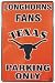 University of Texas Longhorns Fans Parking Only NCAA Tin Sign