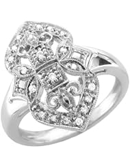 14k White Gold Diamond Ring Band, Size 7 (GH, I1-I2, 0.15 carat)