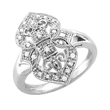 14k White Gold Diamond Ring / Band, Size 7 - 0.15 carat