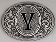 MONOGRAM LETTER "Y" ENAMEL BELT BUCKLE
