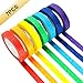 Colored Masking Tapes, 7PCS Arts Rainbow Labelling Masking Tape Fun Supplies Kit for Kids and Adults, Painters Tapes for Crafts, School Projects, Party Decorations and More (0.4 Inch, 12 yd)