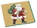 Kitchen & Housewares : Caspari Lynn Haney Santas 2 Paper Cocktail Napkin Package, Gold