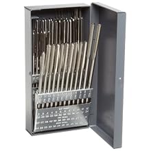 Alvord Polk 127-S-13 High-Speed Steel Chucking Reamer Set, Straight Flute, Uncoated Finish, 60-Piece, #1 - #60 Wire Sizes