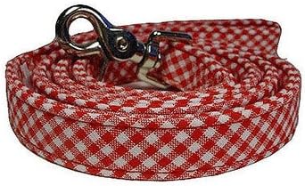 Gingham Cotton Dog Leash Size: Regular, Color: Baby Blue
