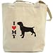 Canvas Tote Bag Beige  I Love My Cane Corso Silhouette  Dog