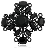 Black Crystal Flower Pin by Margot Townsend