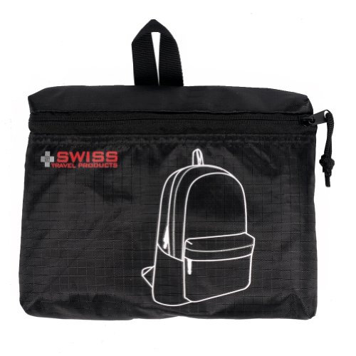 Swiss Backpack New Black Foldable Backpack By Swiss Travel Products