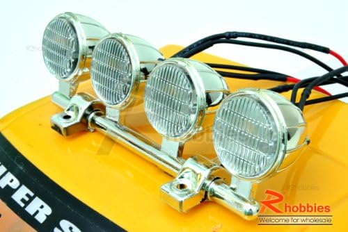 1/10 RC R/c Off-Road Buggy Turck Crawler LED 4 Headlight Spotlight Light Bar