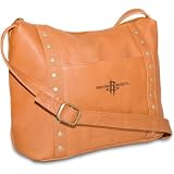NBA Houston Rockets Pangea Tan Leather Women's Mini Top Zip Handbag