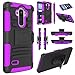 LG G Stylo Case, EC™ Hybrid Holster Case, Dual Layers Armor Case with Kickstand and Locking Belt Swivel Clip for LG G Stylo/LG G4 Stylus/ LG LS770 (Black/Purple)