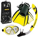 US Divers Snorkeling Scuba Dive Mask Fins Dry Snorkel Gear Set