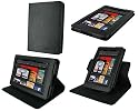 rooCASE Dual-View Multi Angle (Black) Leather Folio Case Cover for Amazon Kindle Fire 7-Inch Android Tablet