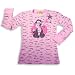 Junk Food - Girls Long Sleeve Floral Thermal with Cat Tee Shirt, Pink, Multi