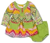 HAVEN BABY Baby-Girls Infant Bow Bubble Dress, Patch, 12 Months