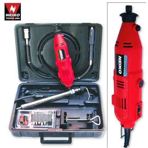 Neiko 40-piece Portable 1 Amp 6-speed Rotary Grinder Tool with Accessories and Flexible Extended Shaft