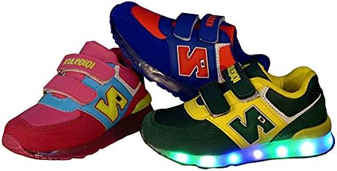 Cheery Family Unisex Kids LED Flashing Velcro Strap Casual Shoes Blue 27