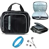 Black Durable Pinn Messenger Carrying Bag with Removable Shoulder Strap for ASUS Transformer Prime Android 10.1-inch Tablet+ White Headphone + SumacLife TM Wisdom*Courage Wristband