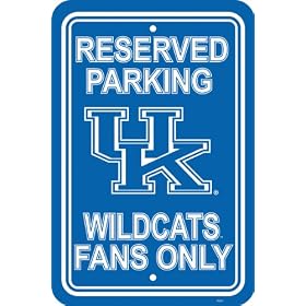 NCAA Kentucky Wildcats 12-by-18 inch Plastic Parking Sign