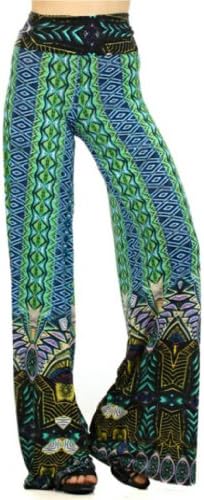 Women's High Waist Wide Leg Stretchy Guacho Palazzo Pants - Small - Teal