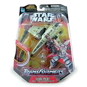 Click here to buy Star Wars Transformers Clone Pilot and Arc 170 Starfighter by Trexi.