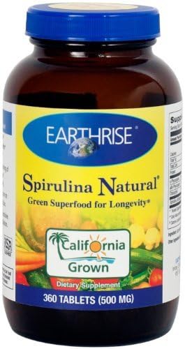 Earthrise Spirulina Natural, 360 Tablets 500mg by Earthrise Nutritional