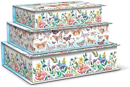 Butterfly Flutter Nesting Boxes by Lily McGee -- Set of 3 Boxes
