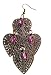 Antique Gold Purple Filigree Heart Earrings