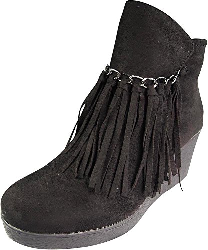 Pierre Dumas - Womens Candy-1 Wedge Fringe Ankle Bootie