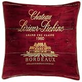 Chateau Pichine Wine Label Cushion - Martin Wiscombe Cushions