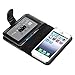 iPhone SE Case, Insten Leather Case with Wallet Compatible with Apple iPhone 5SE / 5S / 5, Black